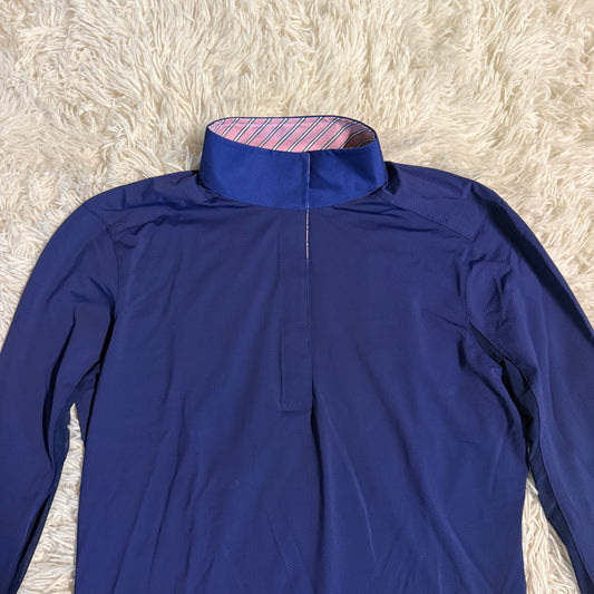 Women’s Medium Navy Essex Classics Long Sleeve Horseback Riding Show Shirt