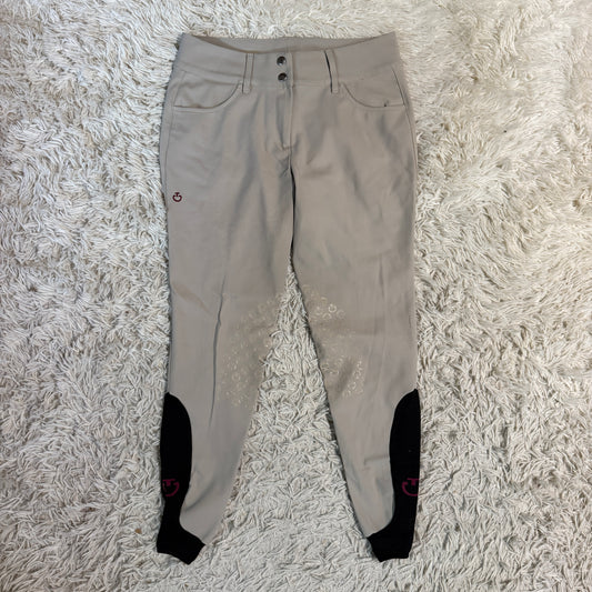 Women’s Size IT46 Tan Cavalleria Toscana Knee Patch Horseback Riding Breeches