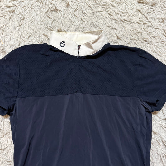 Women’s Large Navy Cavalleria Toscana Short Sleeve Horseback Riding Show Shirt
