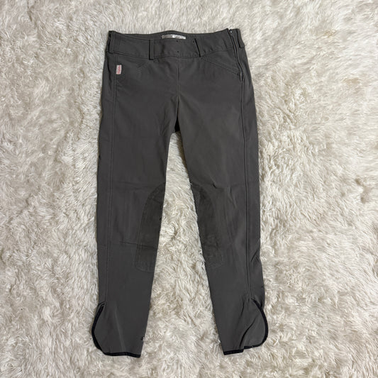 Child’s Size 16R Grey Tailored Sportsman Knee Patch Horseback Riding Breeches