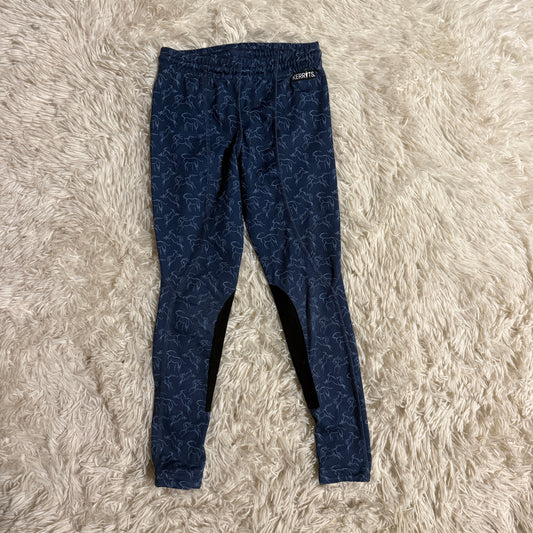 Child’s XS Blue Kerrits Knee Patch Horseback Riding Tights