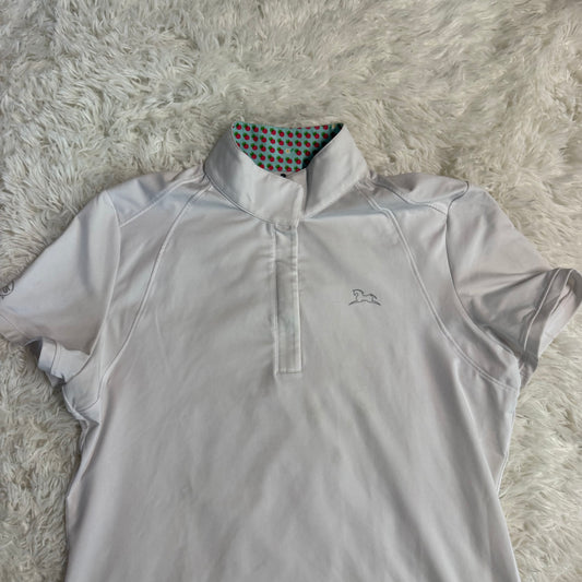 Women’s Large White RJ Classics Short Sleeve Horseback Riding Show Shirt