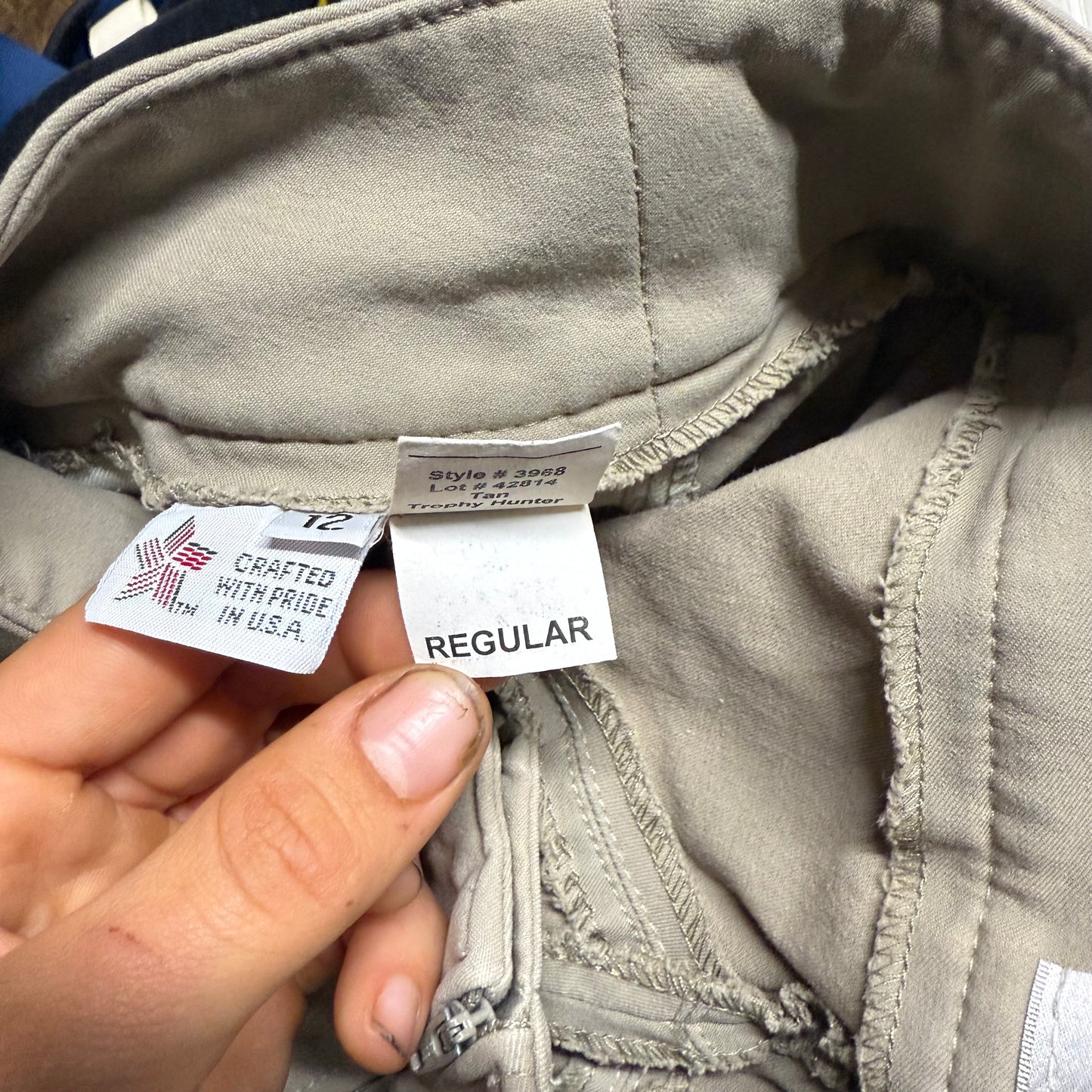 Child’s Size 12R Tan Tailored Sportsman Knee Patch Horseback Riding Breeches