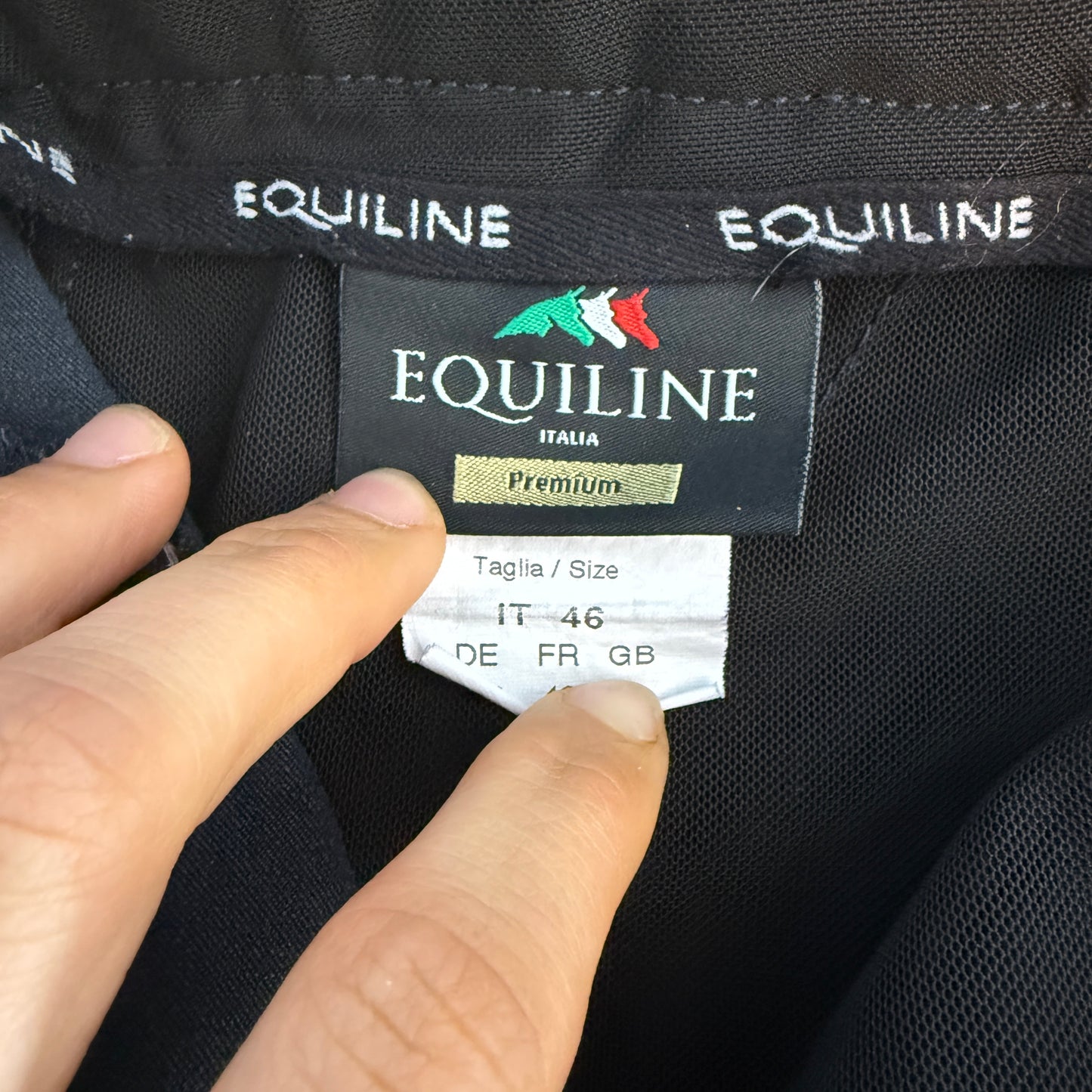 Women’s Size IT46 Navy Equiline Knee Patch Horseback Riding Breeches