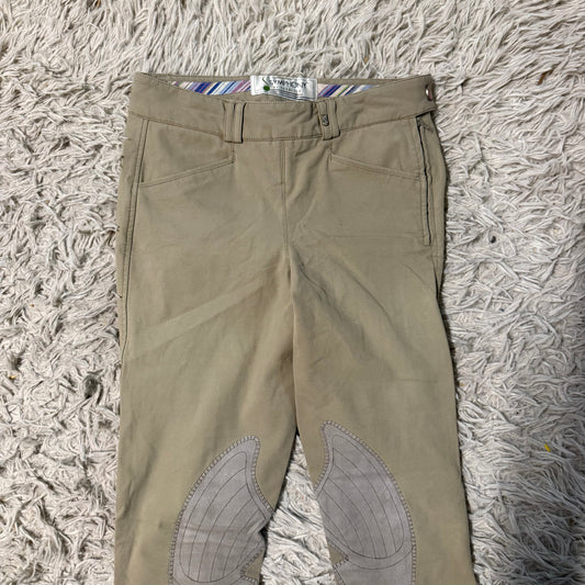 Women’s Size 24R Tan Tredstep Knee Patch Horseback Riding Breeches