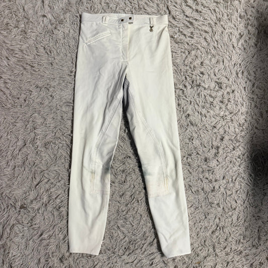 Women’s Size 28L White Golden Dress Full Seat Horseback Riding Breeches