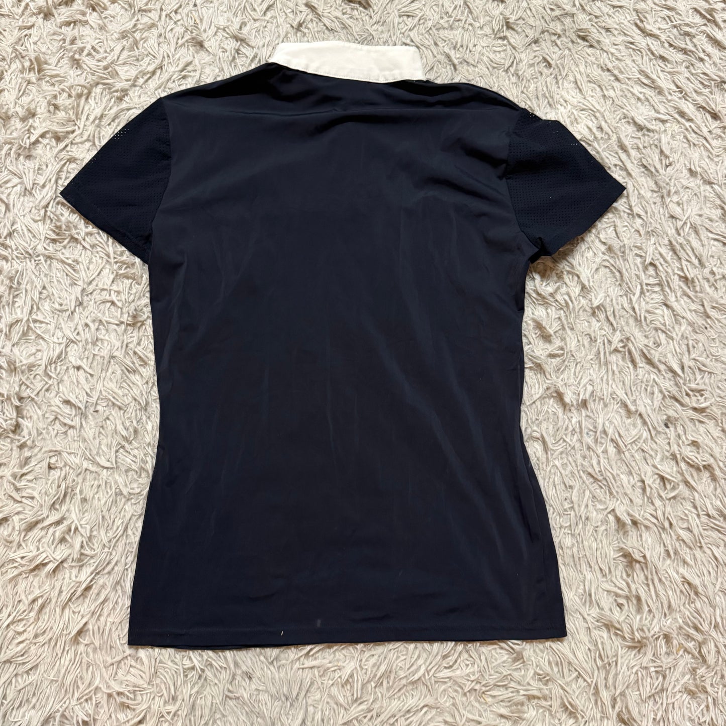 Women’s Large Navy Cavalleria Toscana Short Sleeve Horseback Riding Show Shirt