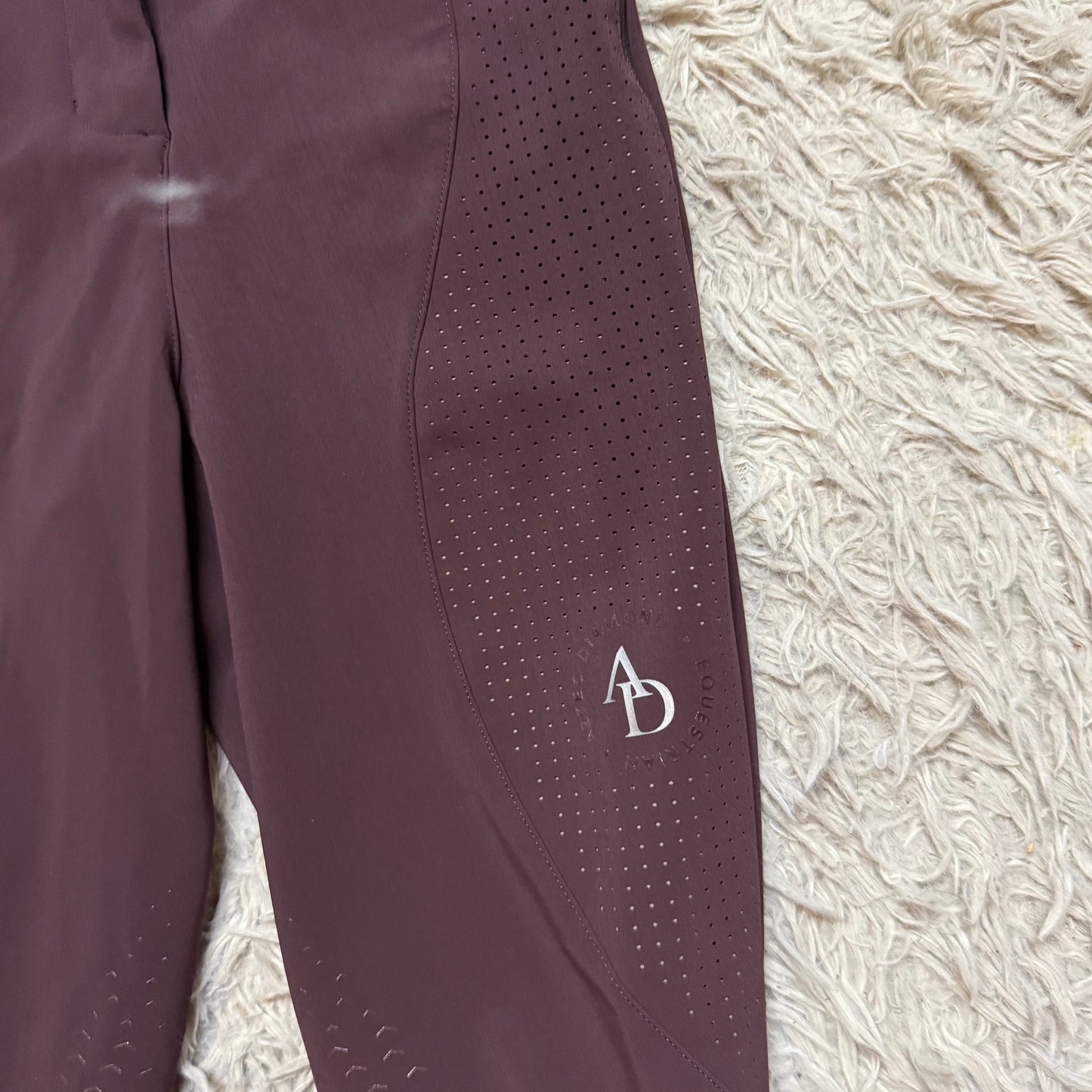 Size UK 6 Maroon Aztec Diamond Knee Patch Horseback Riding Breeches