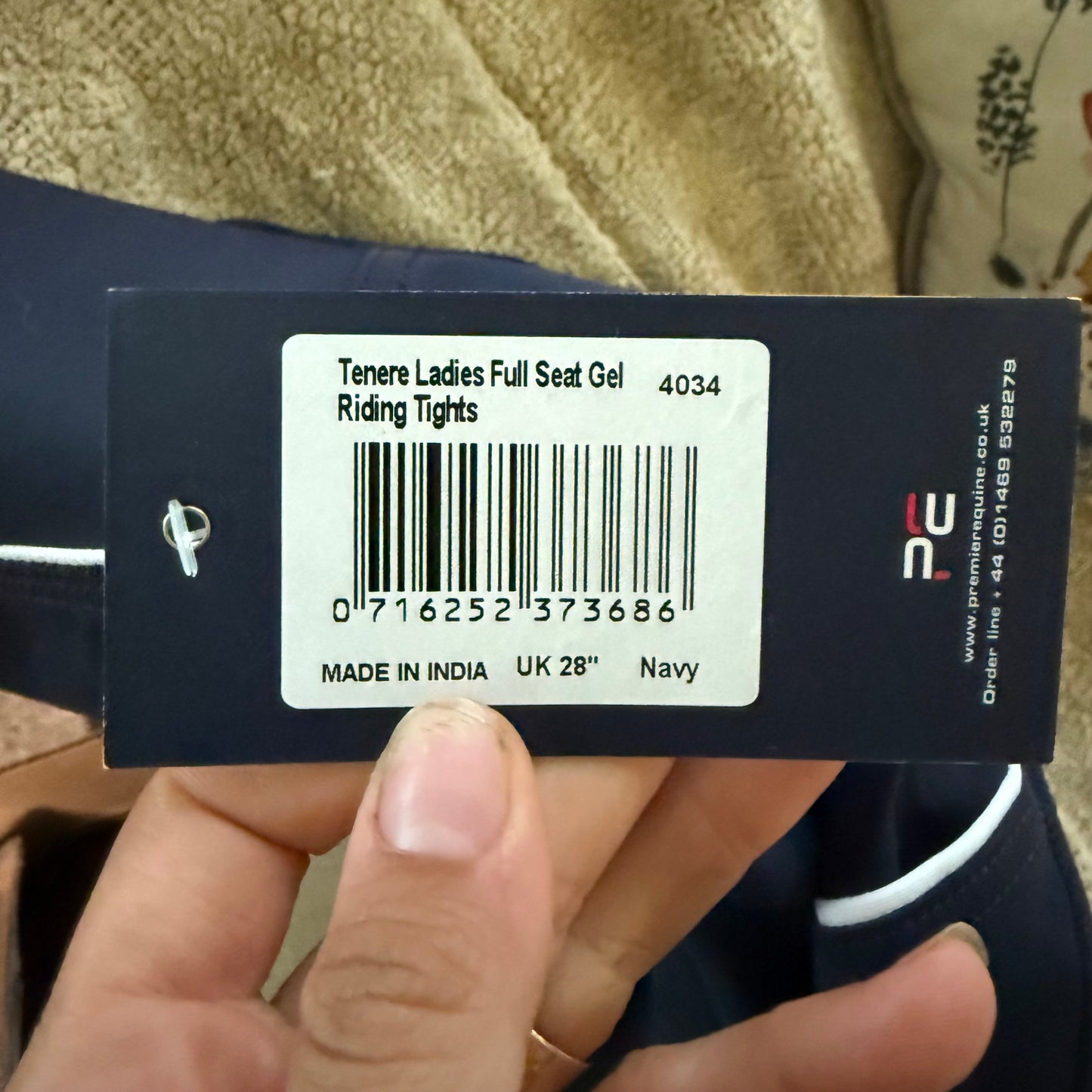 New Women’s Size 28R Navy Premier Equine Full Seat Horse Riding Tights Breeches
