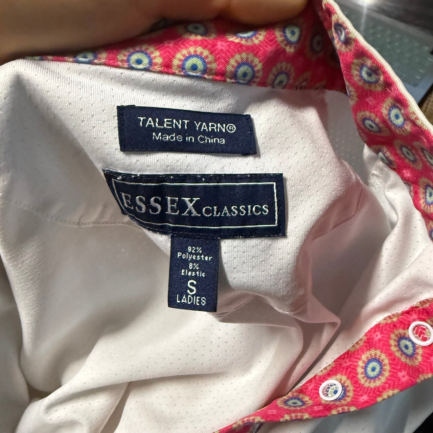 Women’s Small White Essex Classics Long Sleeve Horseback Riding Show Shirt