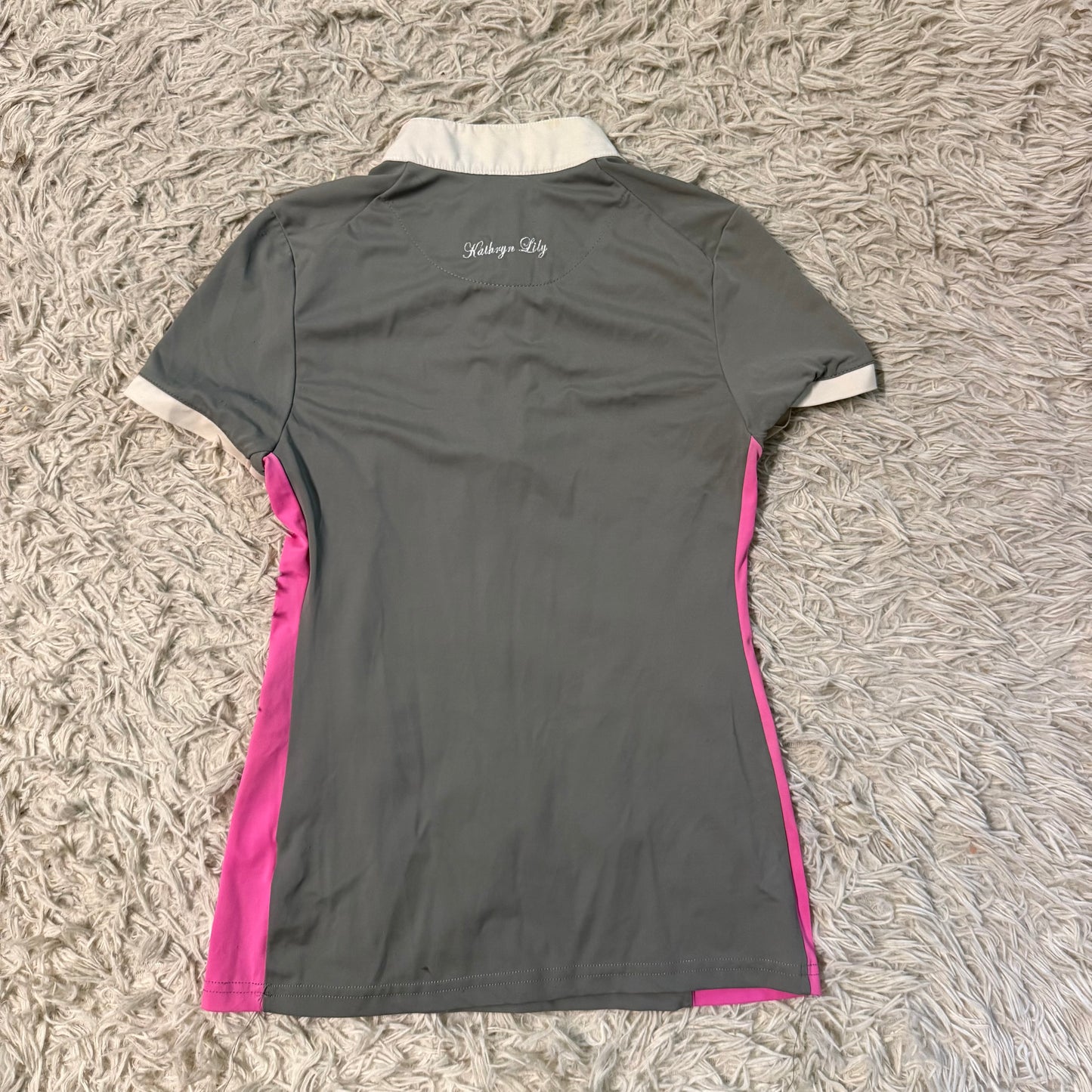 Women’s XS Grey Kathryn Lily Short Sleeve Horseback Riding Show Shirt