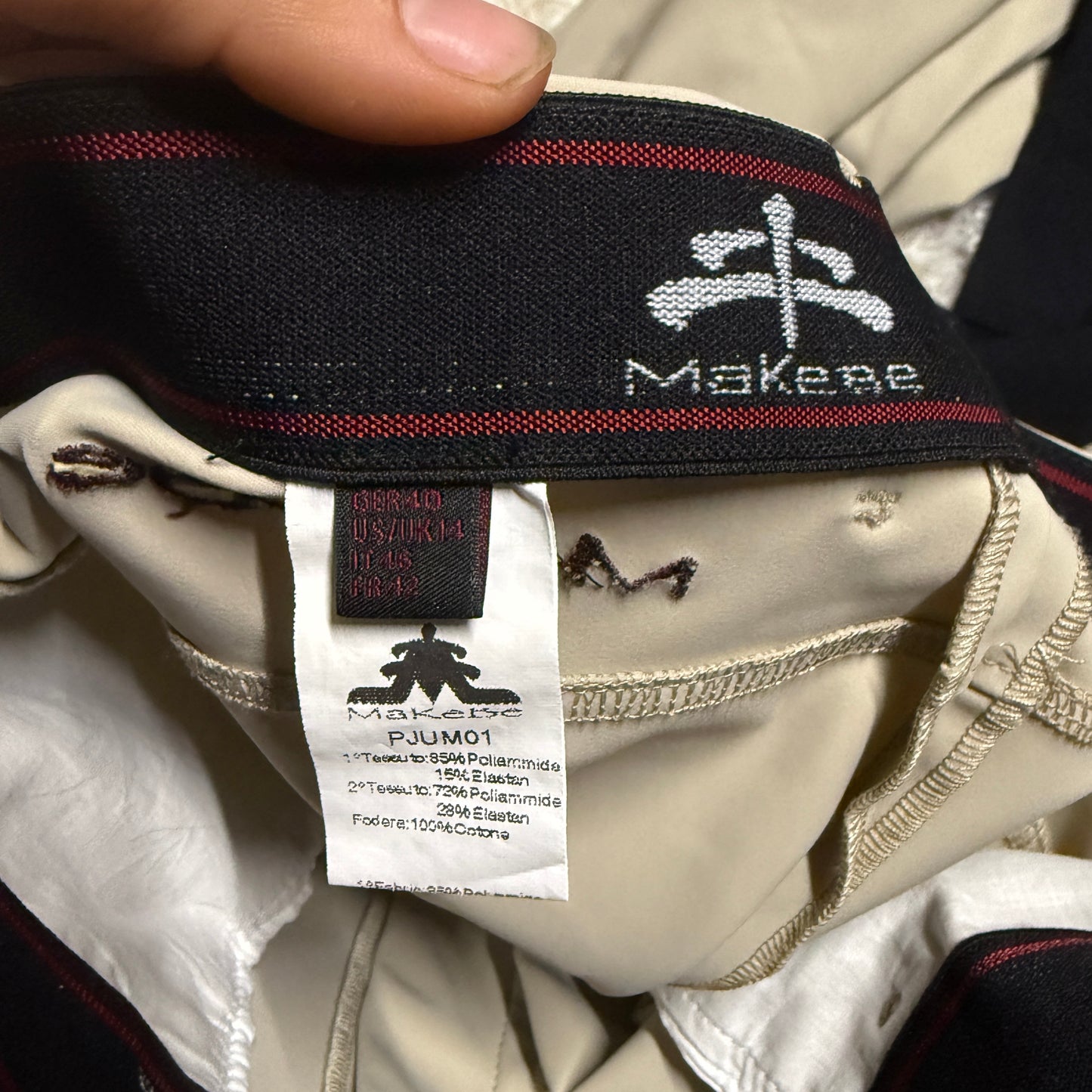 Women’s Size IT46 Tan Makebe Knee Patch Horseback Riding Breeches