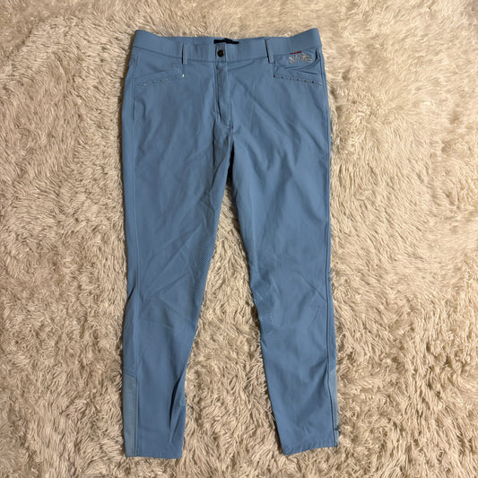 Women’s Size 32R Blue B Vertigo Knee Patch Horseback Riding Breeches