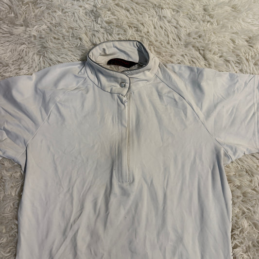 Women’s Medium White Horseware Short Sleeve Horseback Riding Show Shirt