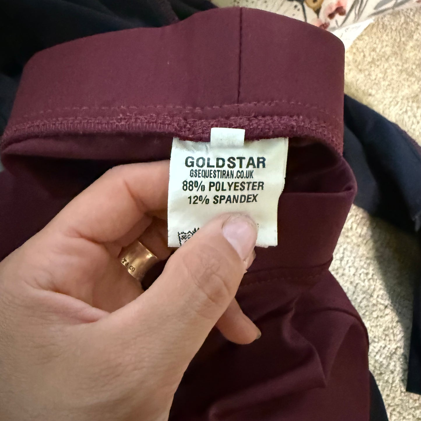 Women’s Size 10 Burgundy Goldstar Equestrian Full Seat Horseback Riding Breeches