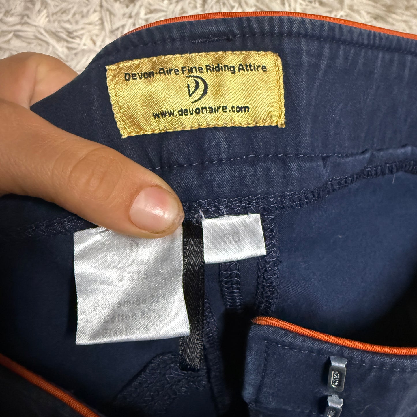 Women’s Size 30R Navy Devon Aire Knee Patch Horseback Riding Breeches