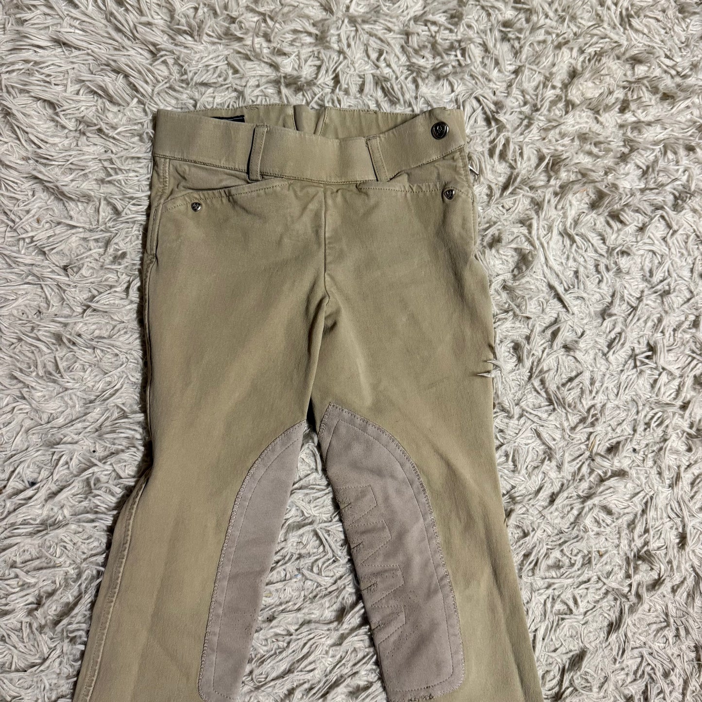 Girl’s Size 8 Tan Ariat Knee Patch Horseback Riding Jodphurs