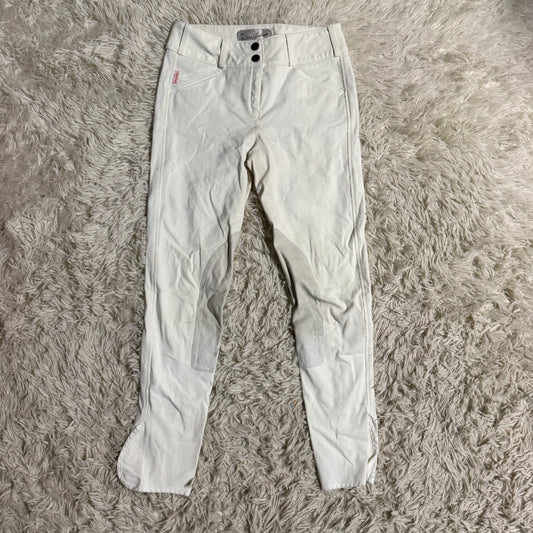 Women’s Size 24R White Tailored Sportsman Knee Patch Horseback Riding Breeches