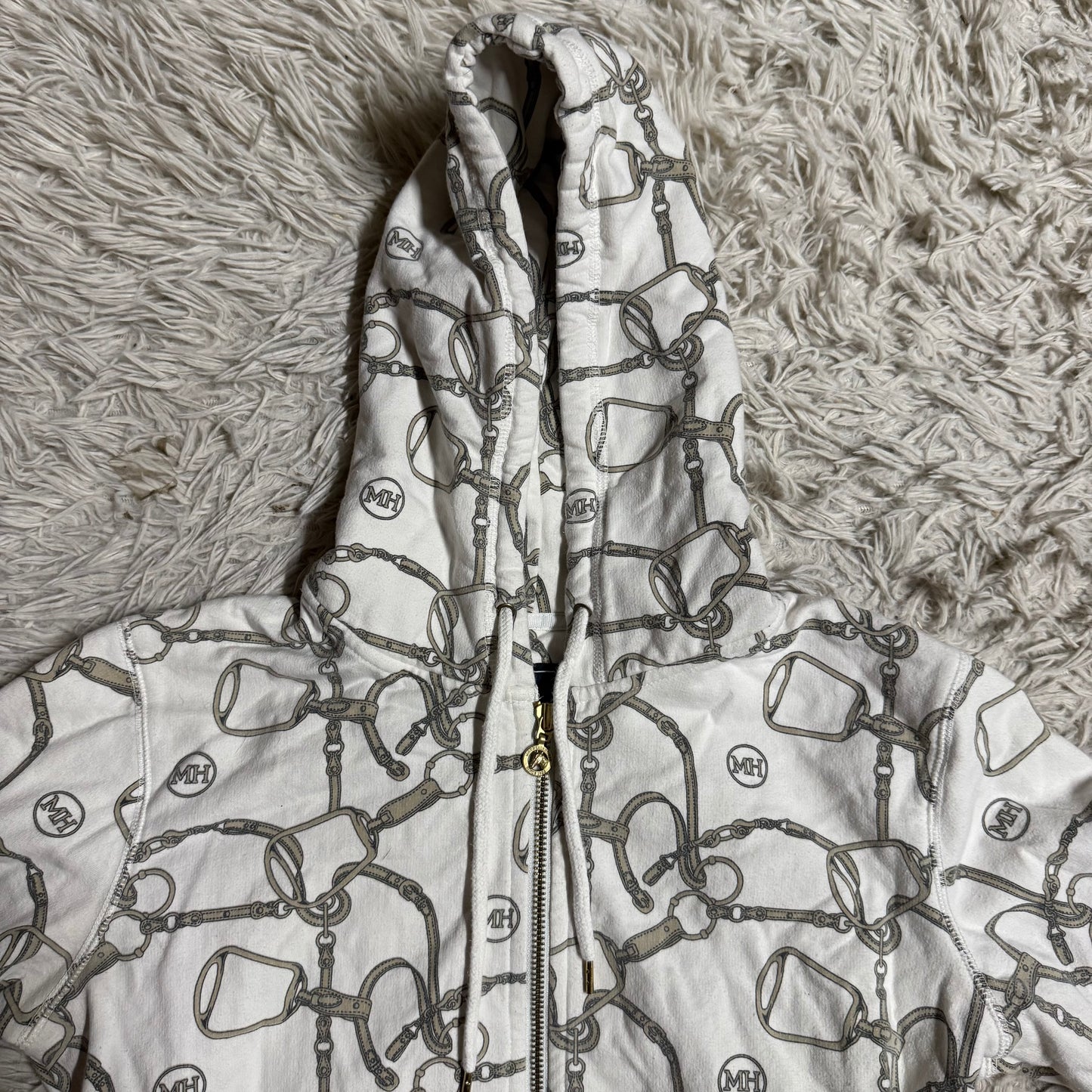 Women’s Medium White Mountain Horse Horseback Riding Equestrian Zip Up Jacket