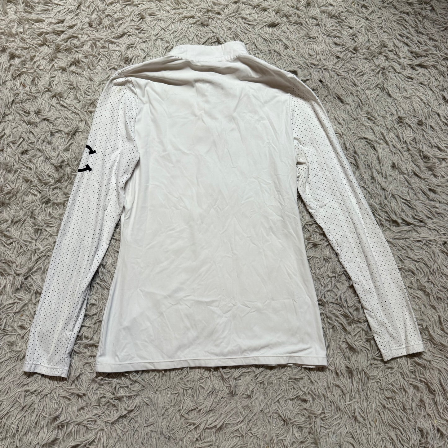 Women’s Large White Equestrian Club Long Sleeve Horseback Riding Show Shirt
