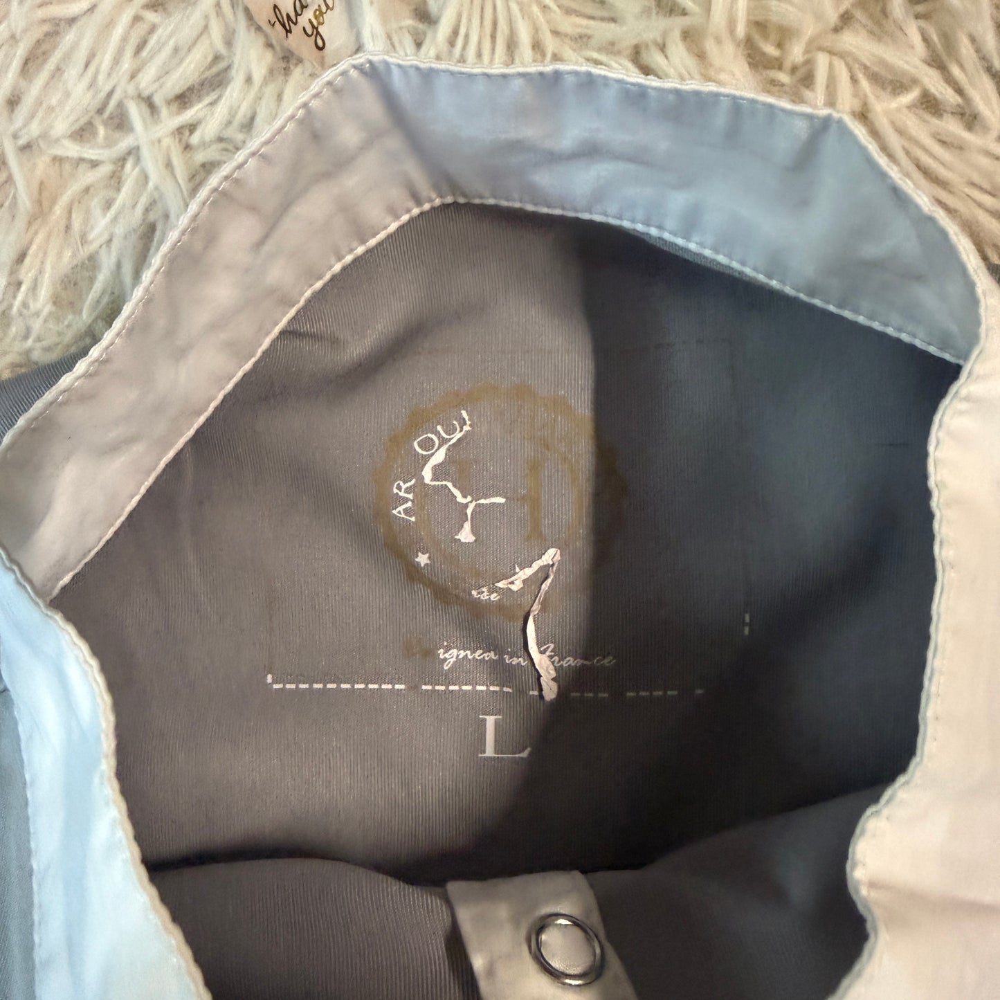 Women’s Large Grey Harcour Long Sleeve Horseback Riding Show Shirt