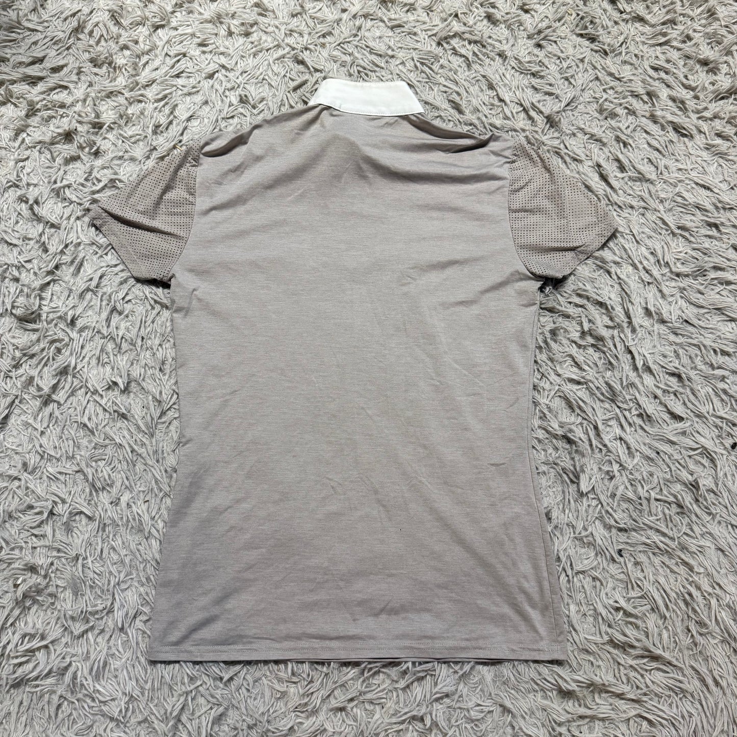 Women’s Large Tan Cavalleria Toscana Short Sleeve Horseback Riding Show Shirt