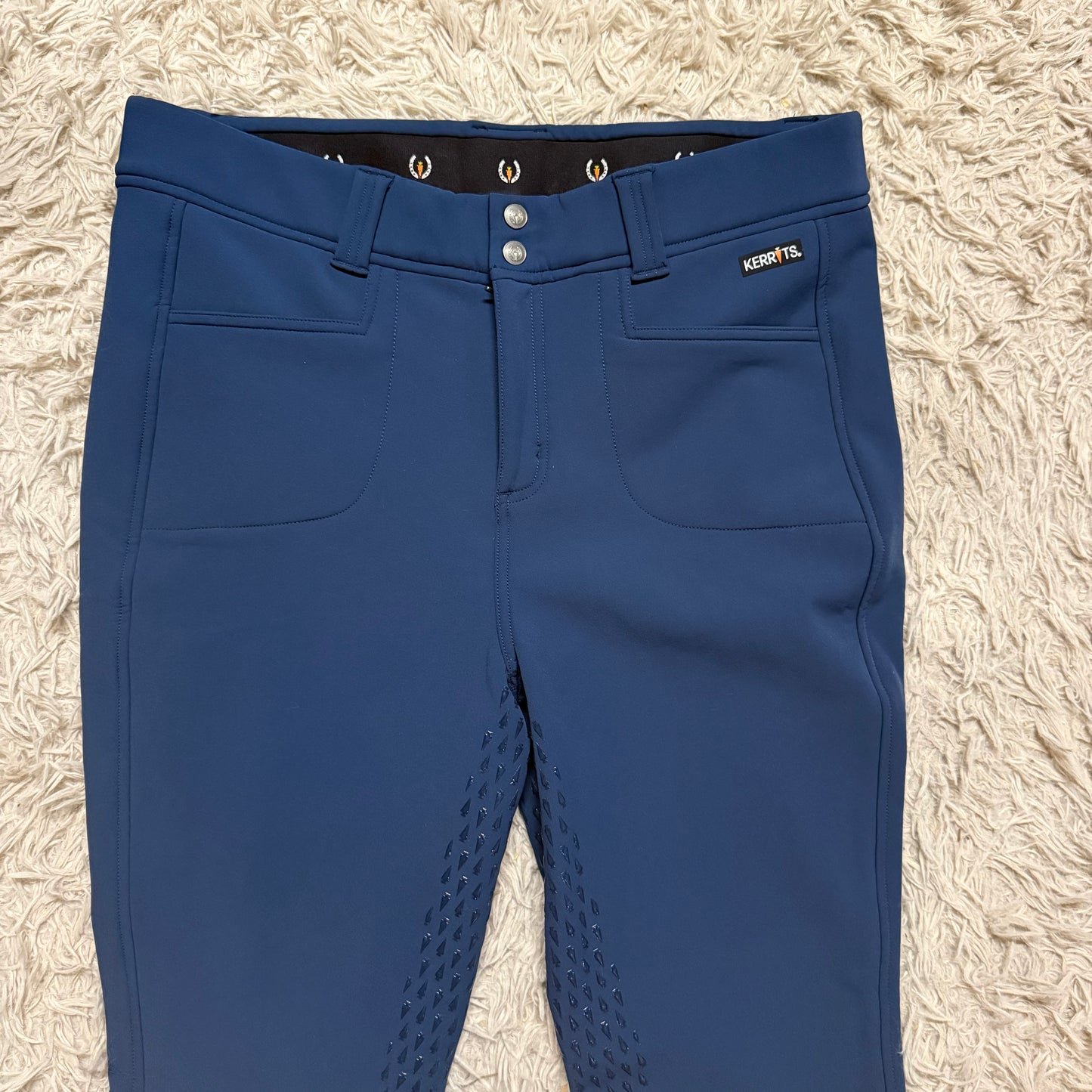 Women’s XL Blue Kerrits Full Seat Winter Horseback Riding Breeches