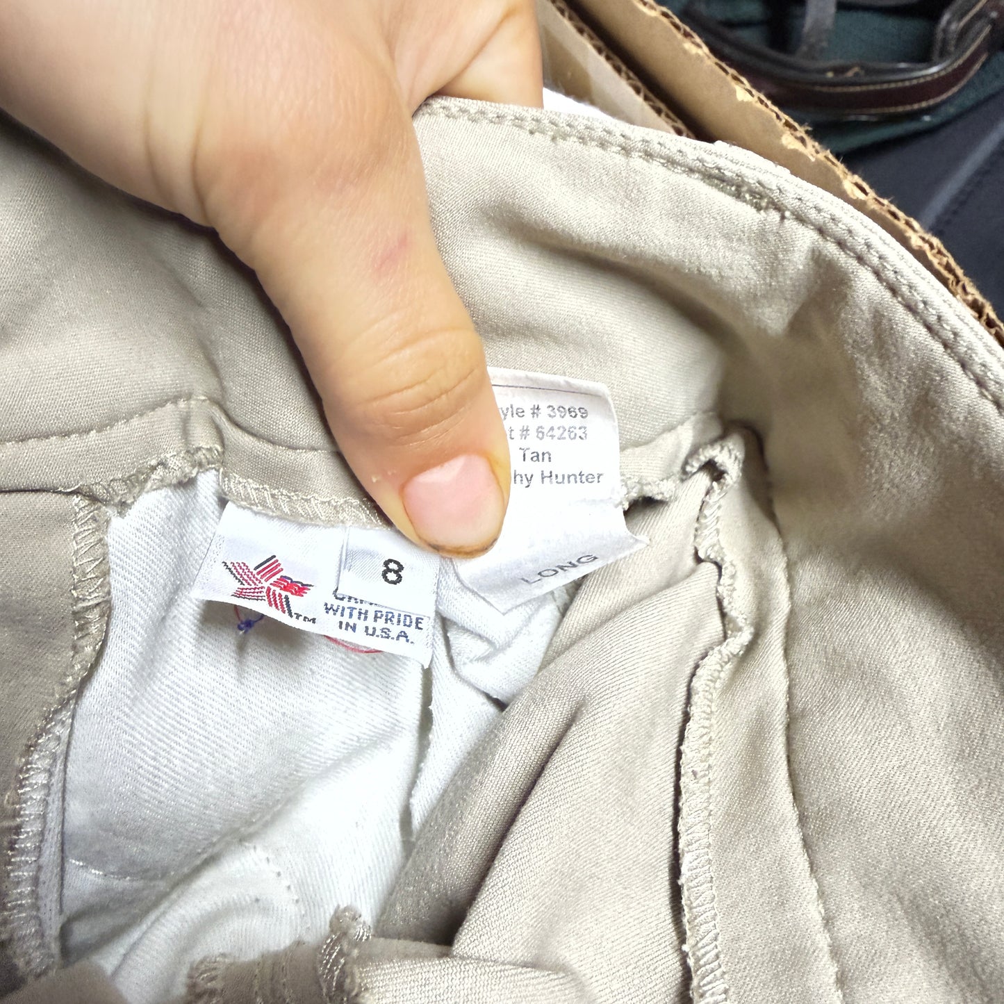 Child’s Size 8L Tan Tailored Sportsman Knee Patch Horseback Riding Jodphurs