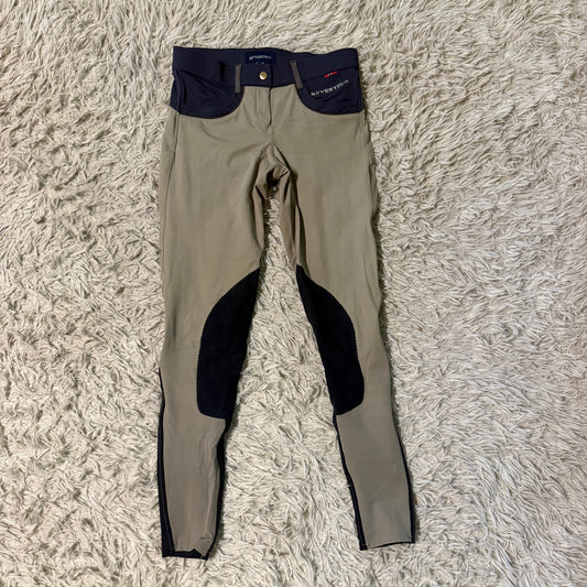 Women’s Size XXS Tan B Vertigo Knee Patch Horseback Riding Breeches