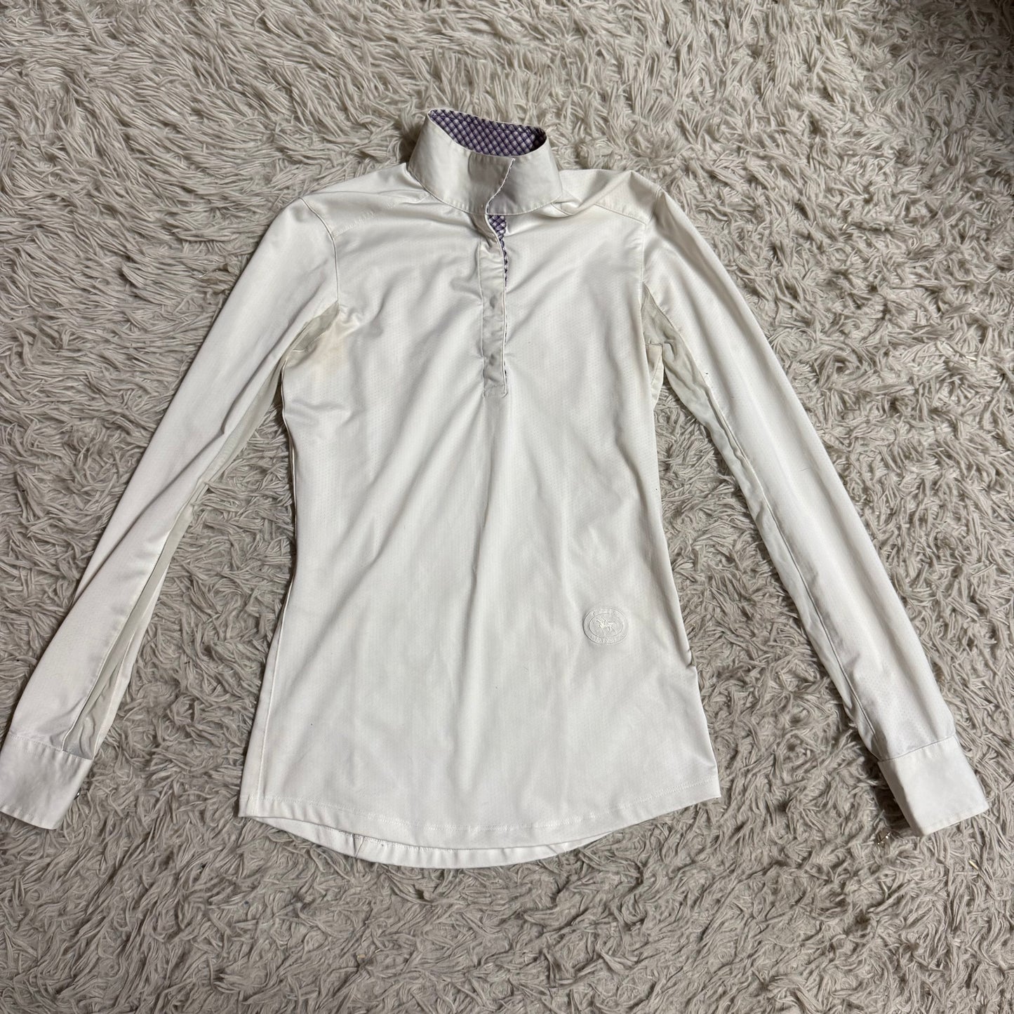 Women’s XS White Essex Classics Long Sleeve Horseback Riding Show Shirt