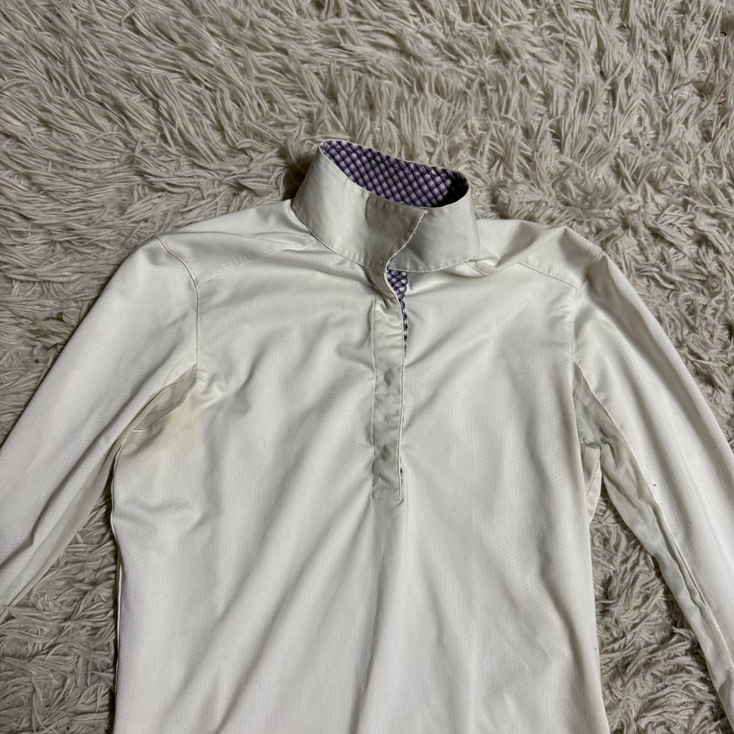 Women’s XS White Essex Classics Long Sleeve Horseback Riding Show Shirt