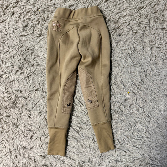 Girl’s Size 6 Tan Equine Couture Knee Patch Horseback Riding Winter Tights