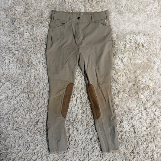 Child’s Size 14R Tan Camp Crossrail Knee Patch Horseback Riding Breeches