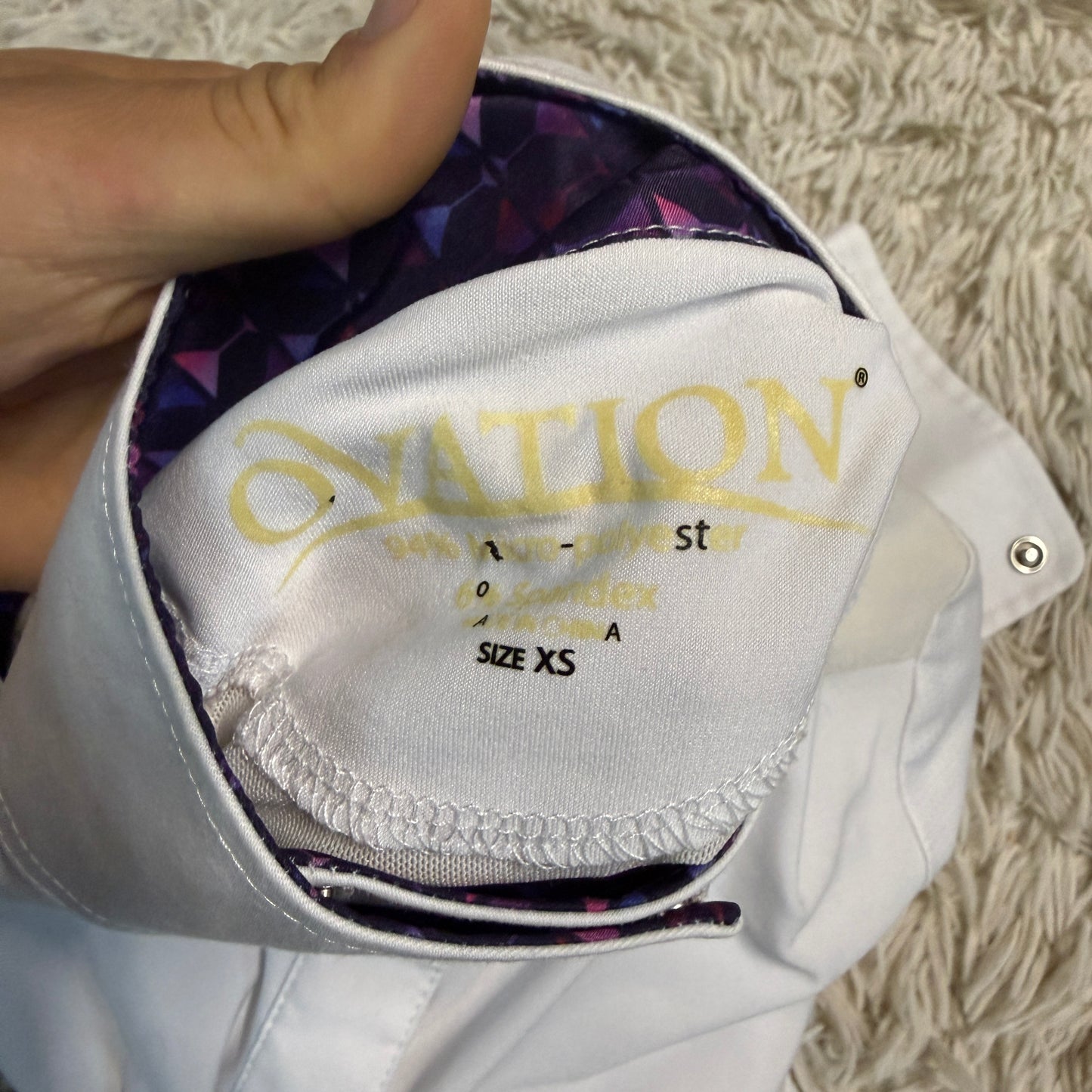 Women’s XS White Ovation Long Sleeve Horseback Riding Show Shirt