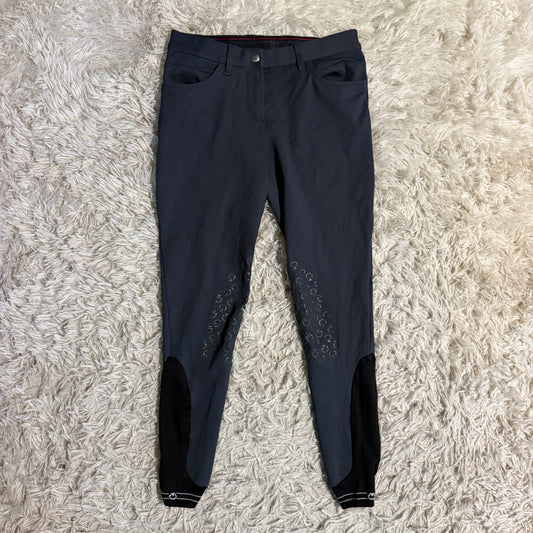 Women’s Size IT42 Grey Cavalleria Toscana Knee Patch Horseback Riding Breeches