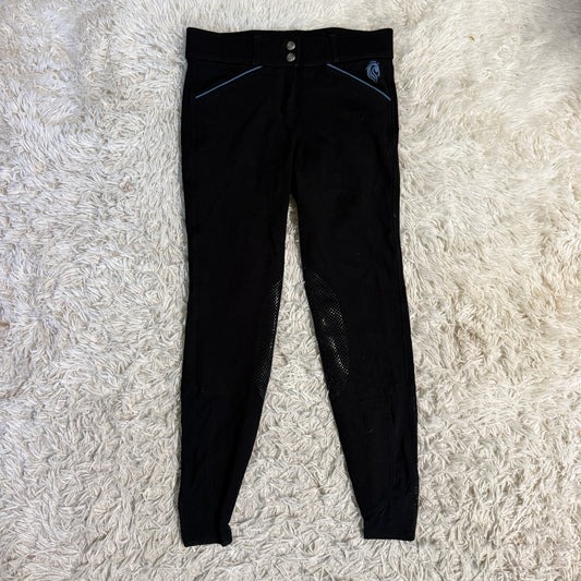 Women’s Size 28R Black Equinavia Knee Patch Horseback Riding Breeches