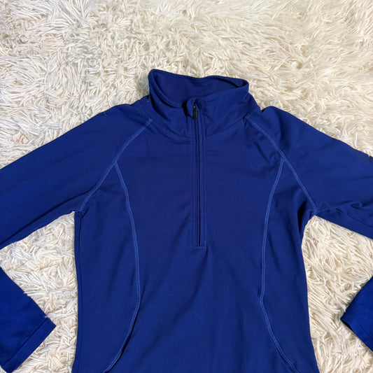 Child’s Medium Blue Horze Long Sleeve Winter Horseback Riding Shirt