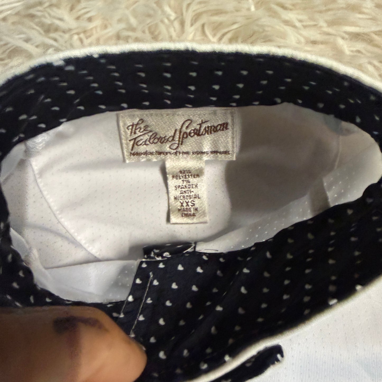 Women’s XXS White Tailored Sportsman Long Sleeve Horseback Riding Show Shirt