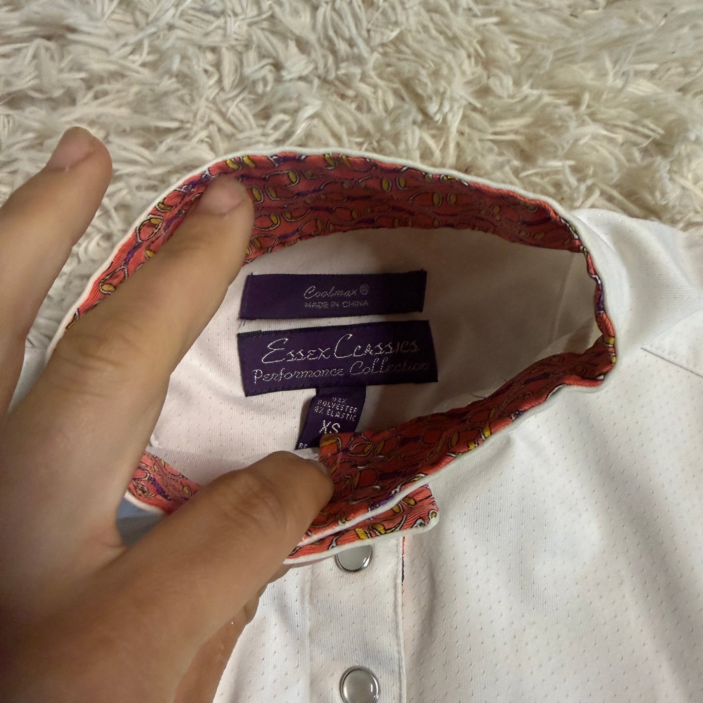 Women’s XS White Essex Classics Long Sleeve Horseback Riding Show Shirt