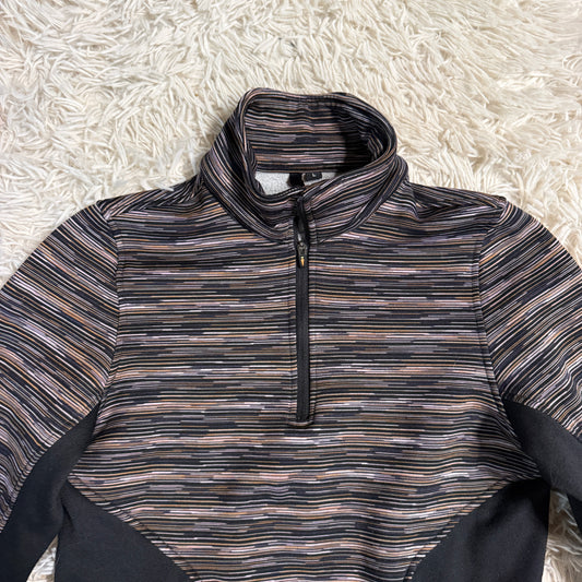 Child’s Large Black Striped Kerrits Long Sleeve Horseback Riding Pullover Sweater