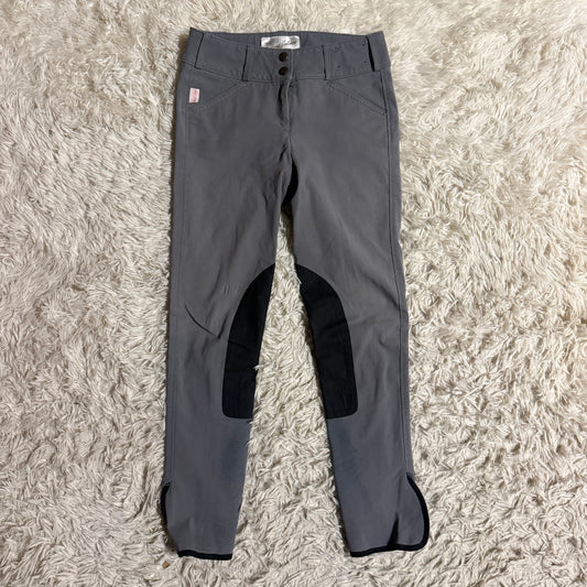 Women’s Size 24R Grey Tailored Sportsman Knee Patch Horseback Riding Breeches