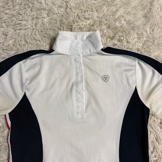 Women’s XS White Ariat Short Sleeve Horseback Riding Show Shirt