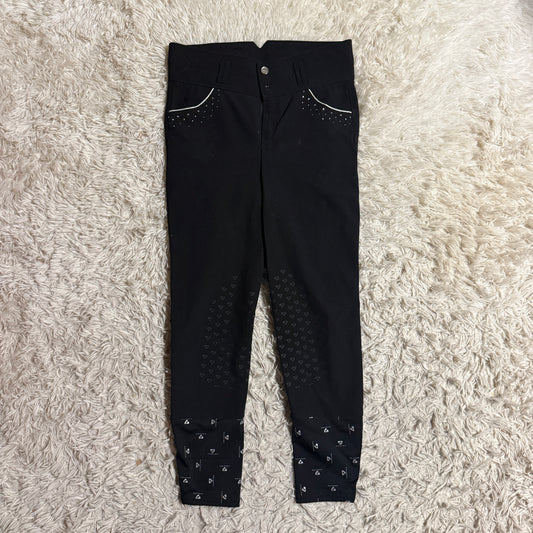 Women’s Size 32R Black Aubrion Knee Patch Horseback Riding Breeches