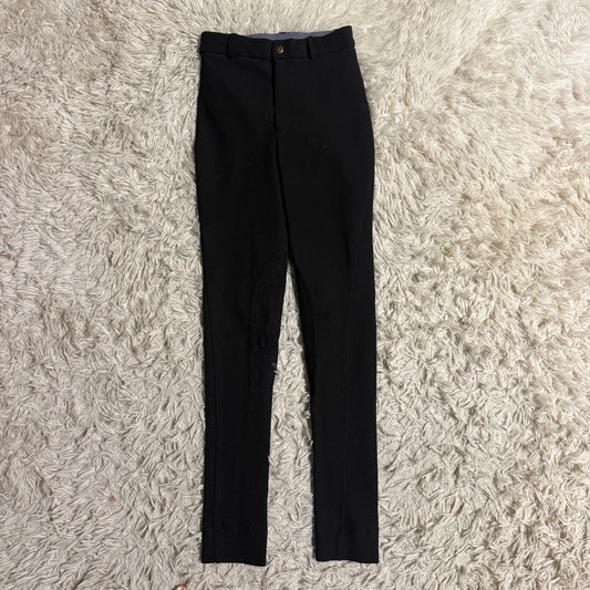 Child’s Size 12R Black TuffRider Knee Patch Horseback Riding Breeches