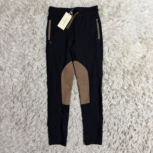 New Women’s Small Black Redingote Knee Patch Horseback Riding Jogger Breeches