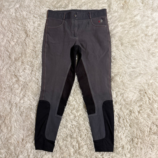 Women’s Size 42L/US30L Grey/Black Fair Play Full Seat Horseback Riding Breeches