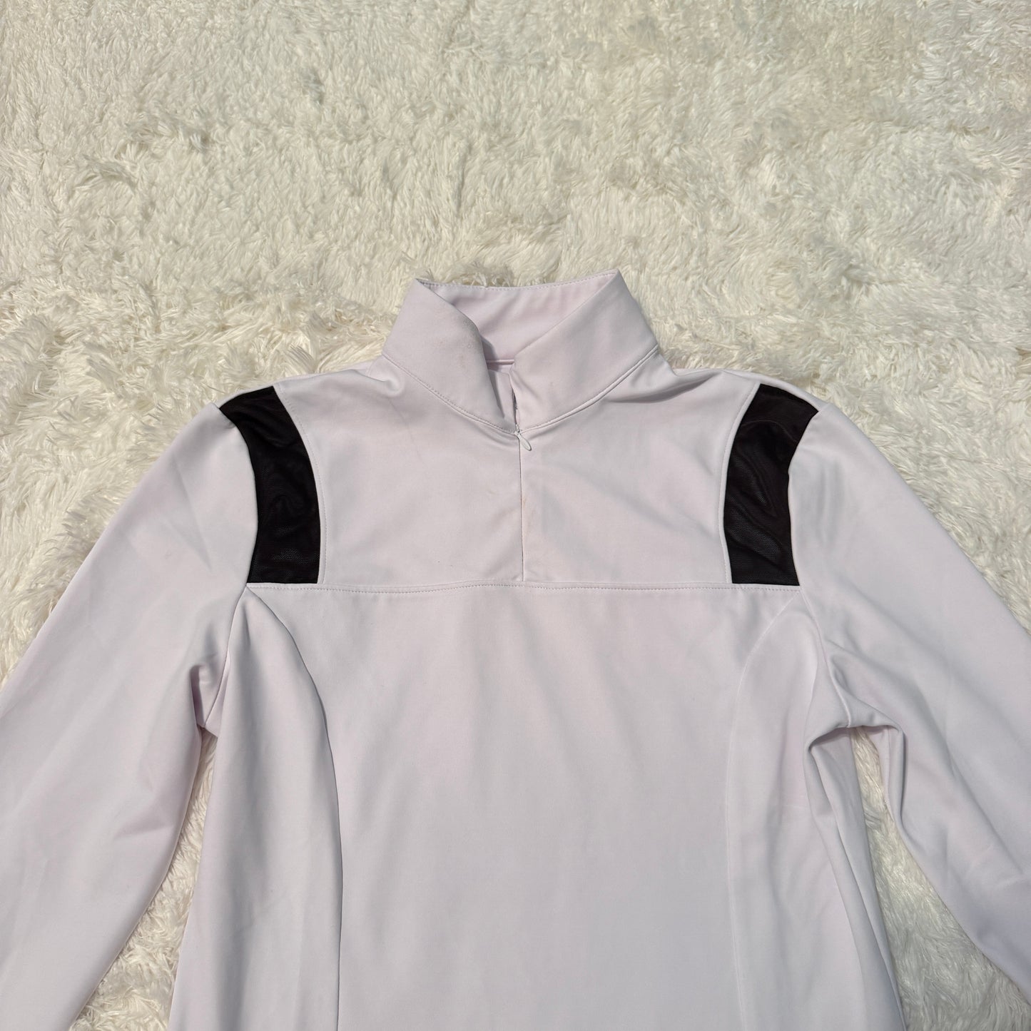 Women’s Small White Equisite Long Sleeve Horseback Riding Show Shirt