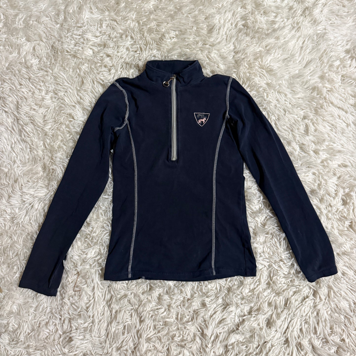 Child’s Size 10 Navy Goode Rider Long Sleeve Horseback Riding Shirt