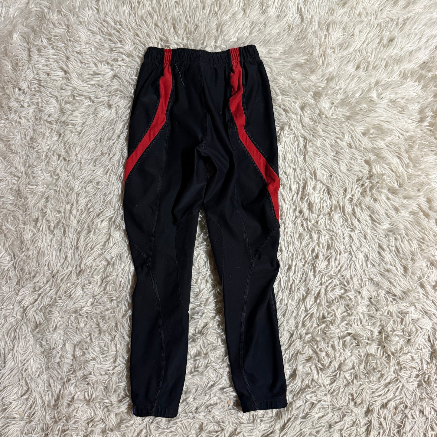 Child’s Medium Black/Red Irideon Knee Patch Horseback Riding Tights