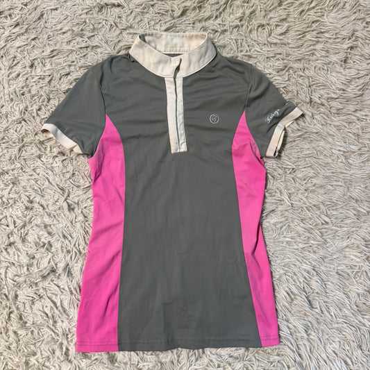Women’s XS Grey Kathryn Lily Short Sleeve Horseback Riding Show Shirt